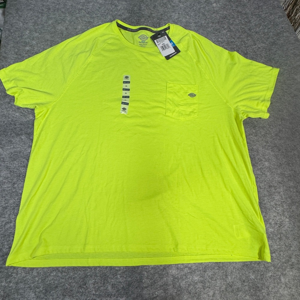 Dickies Mens 4XL Neon Yellow Cooling Temp-iQ Performance Pocket Tee DSS600BWD